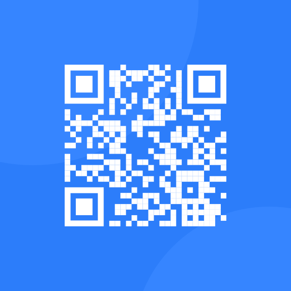 Frontend Mentor's QR code with blue color