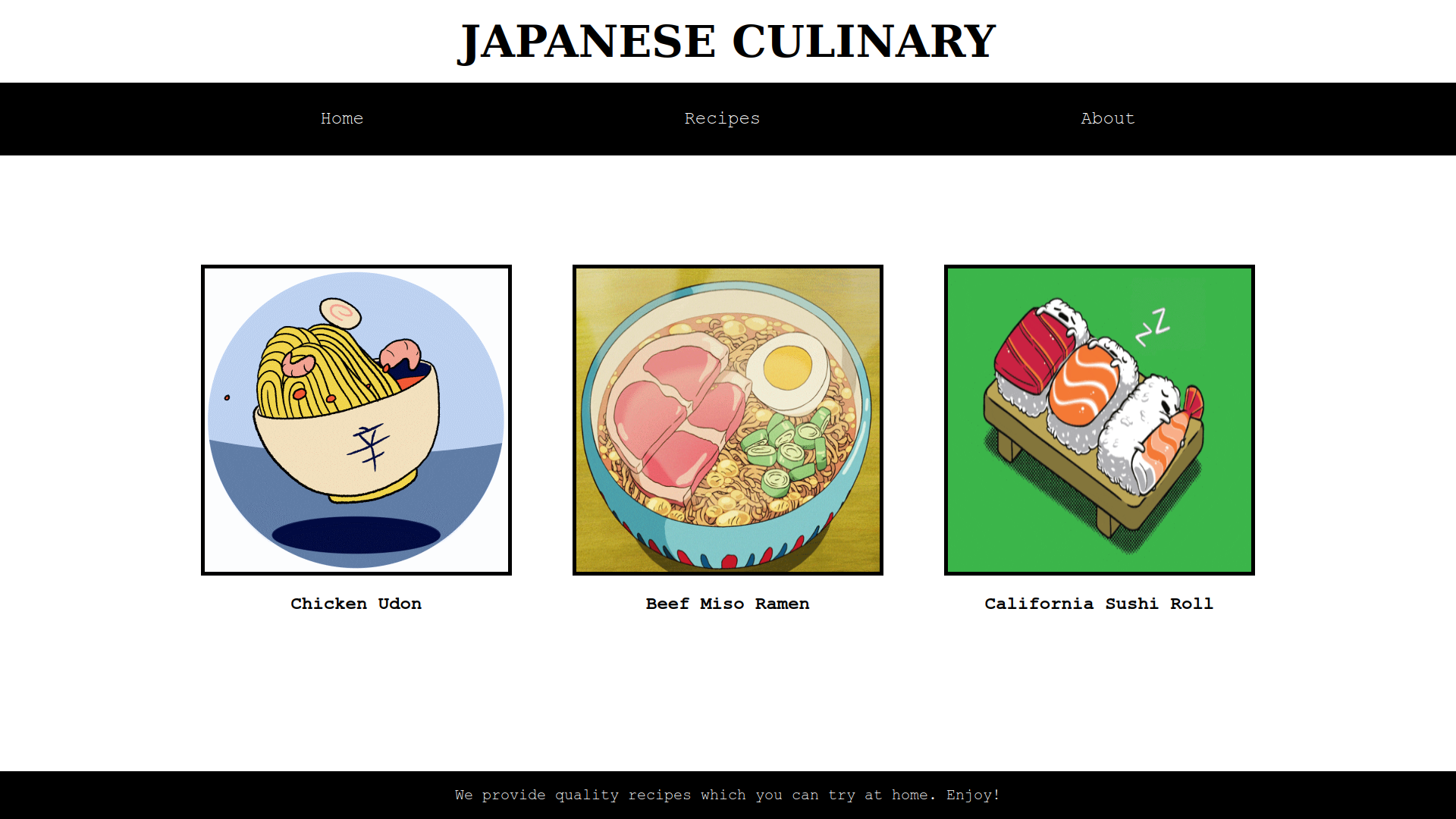 Japanese Culinary HTML CSS Project